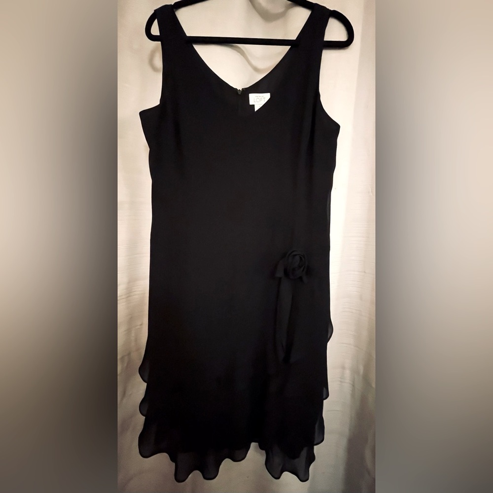 Black Chiffon Anne Taylor Cocktail Dress